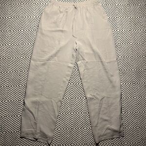 Silk Lore Women’s Beige Cream Large  Drawstring Pants NWT 100% Silk Summer